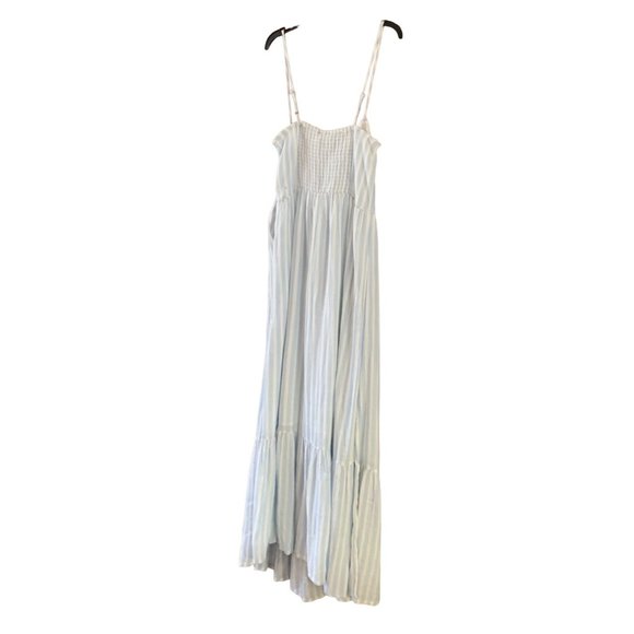 New Elan Sky Womens Size L Stripe Maxi Dress Spaghetti Strap Retails $89 Linen T - Picture 4 of 6